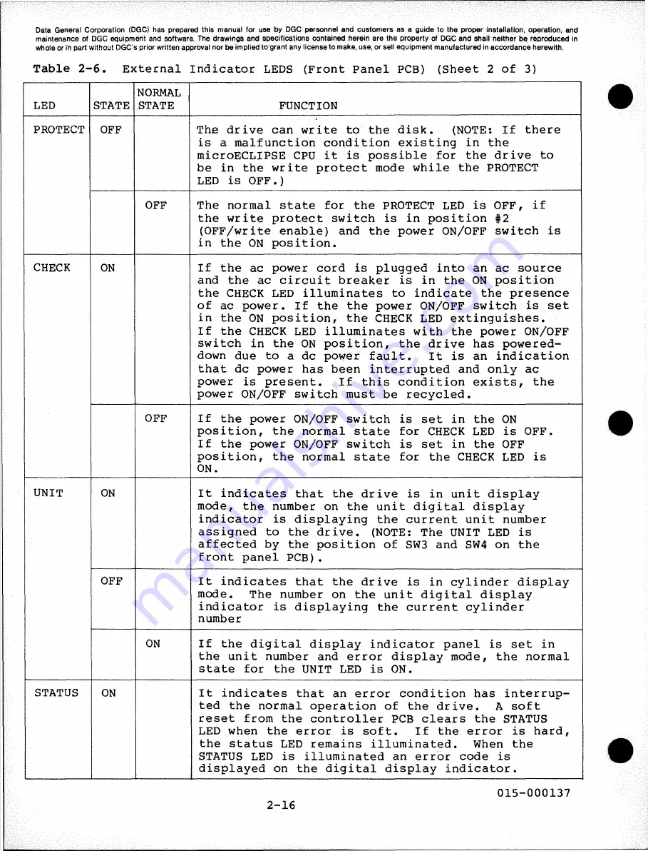 Data General 6236 Service Manual Download Page 40