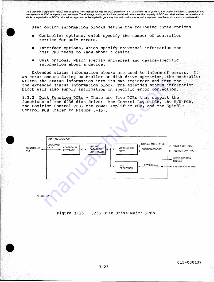 Data General 6236 Service Manual Download Page 70