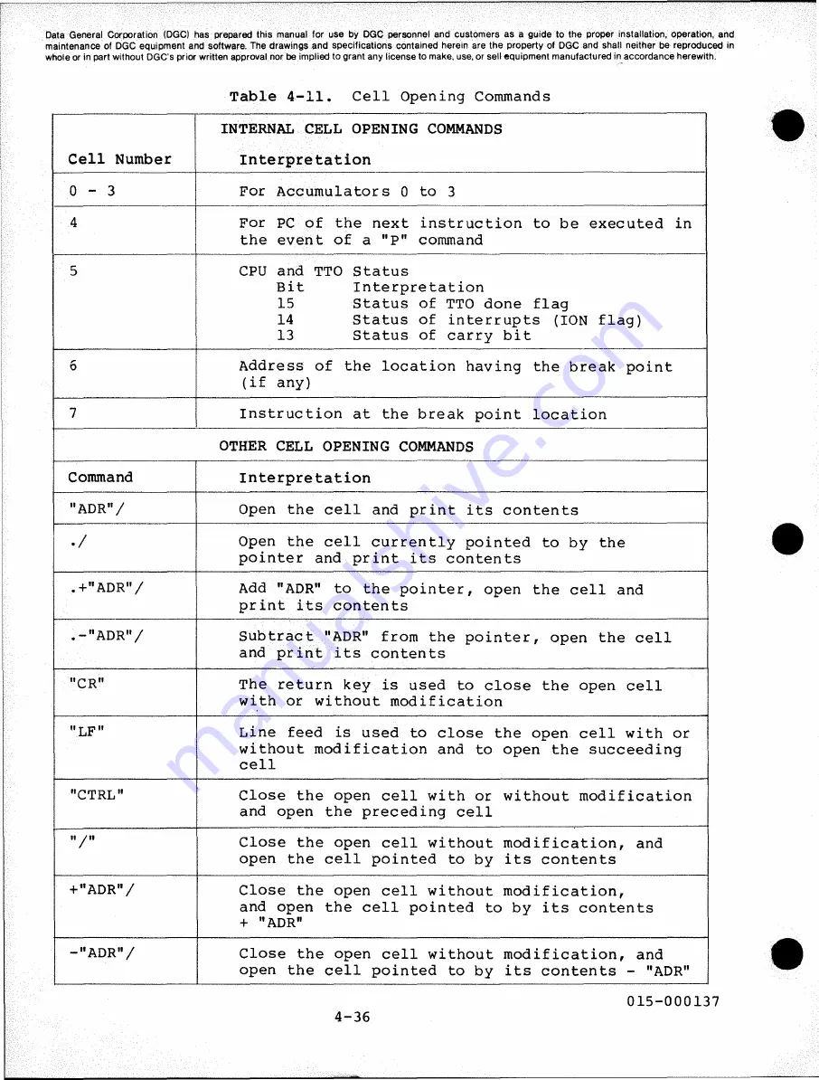 Data General 6236 Service Manual Download Page 114