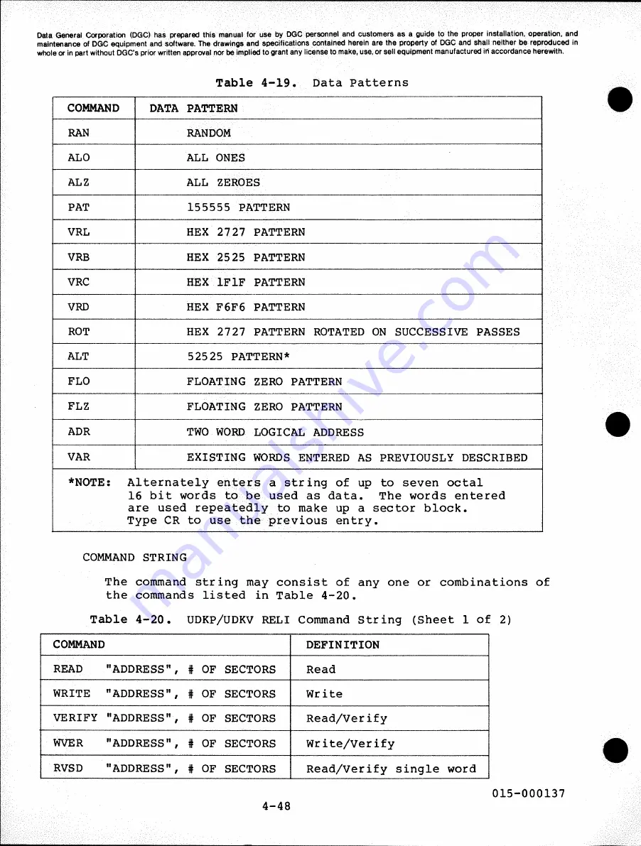 Data General 6236 Service Manual Download Page 126