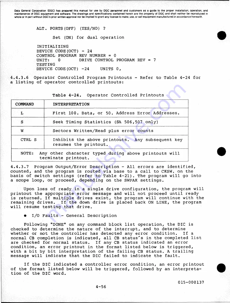 Data General 6236 Service Manual Download Page 134