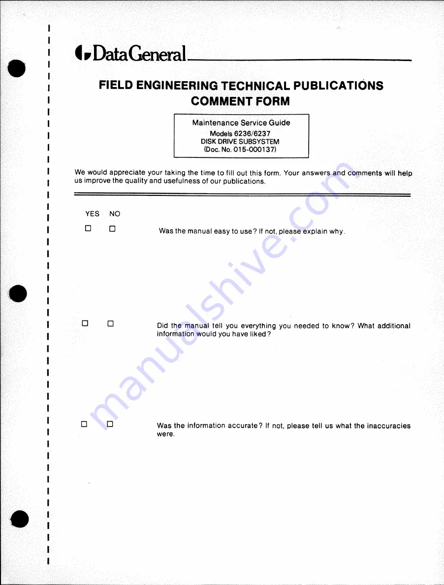 Data General 6236 Service Manual Download Page 223