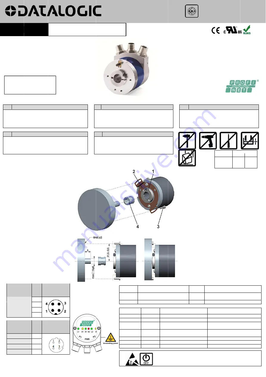 Datalogic AMT58-H-13 14 Series Mounting Instructions Download Page 1