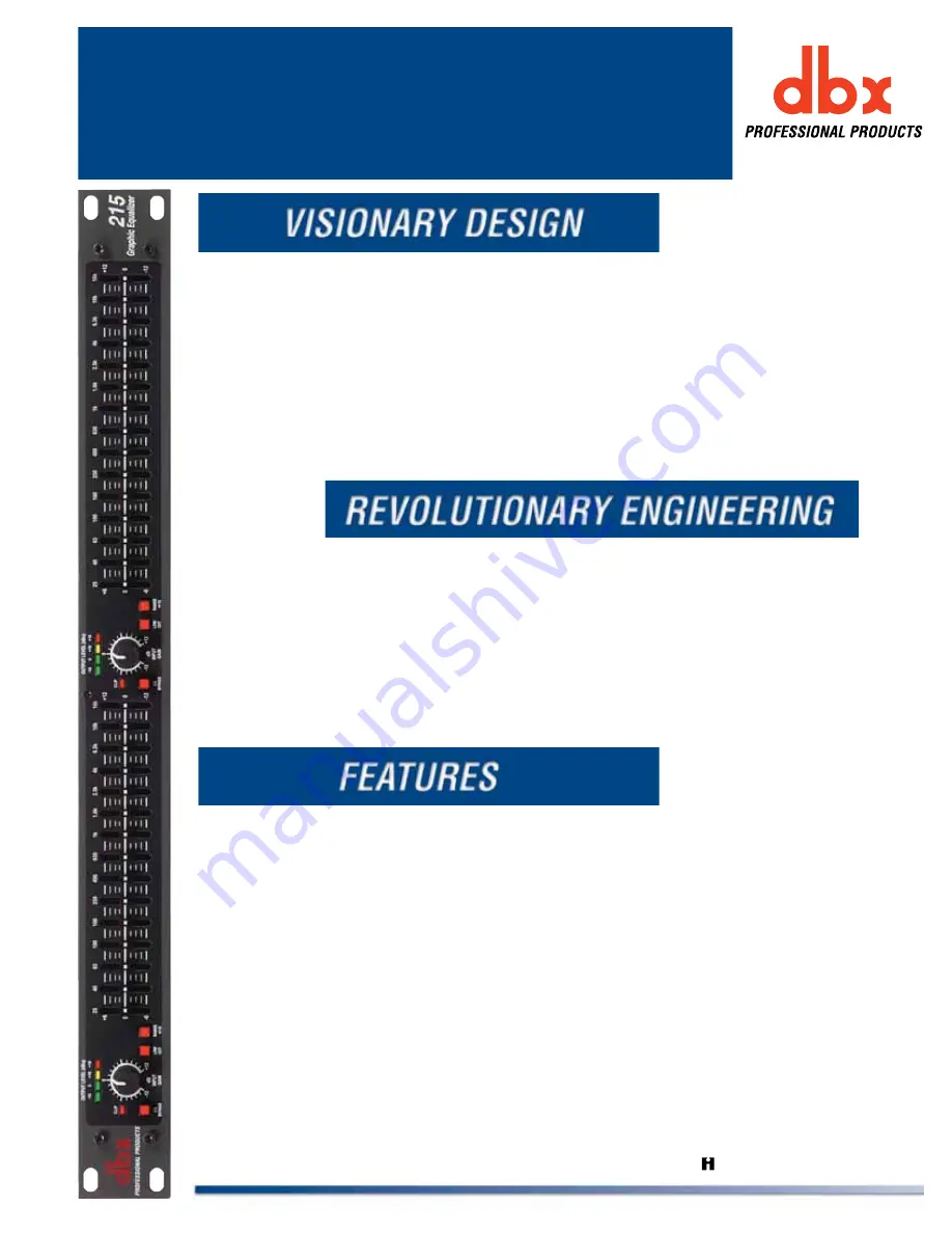 dbx 215 Specification Sheet Download Page 1