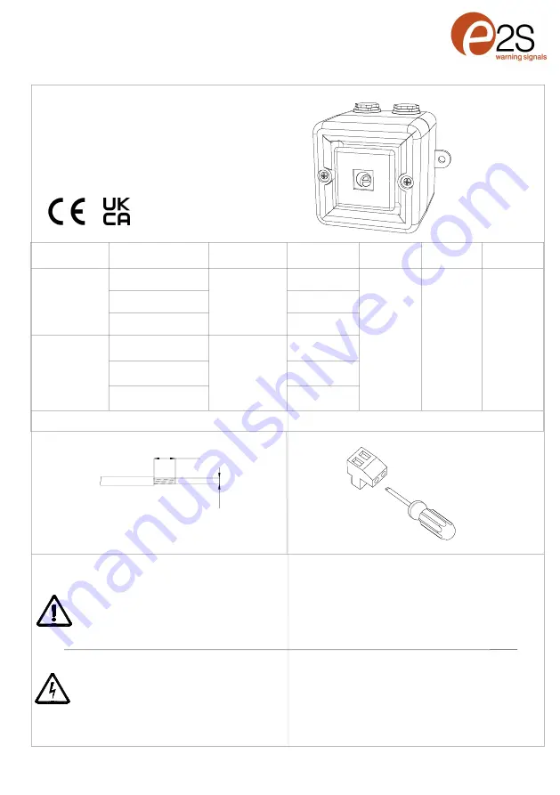 E2S A100 Series Instructions/Service Manual Download Page 1