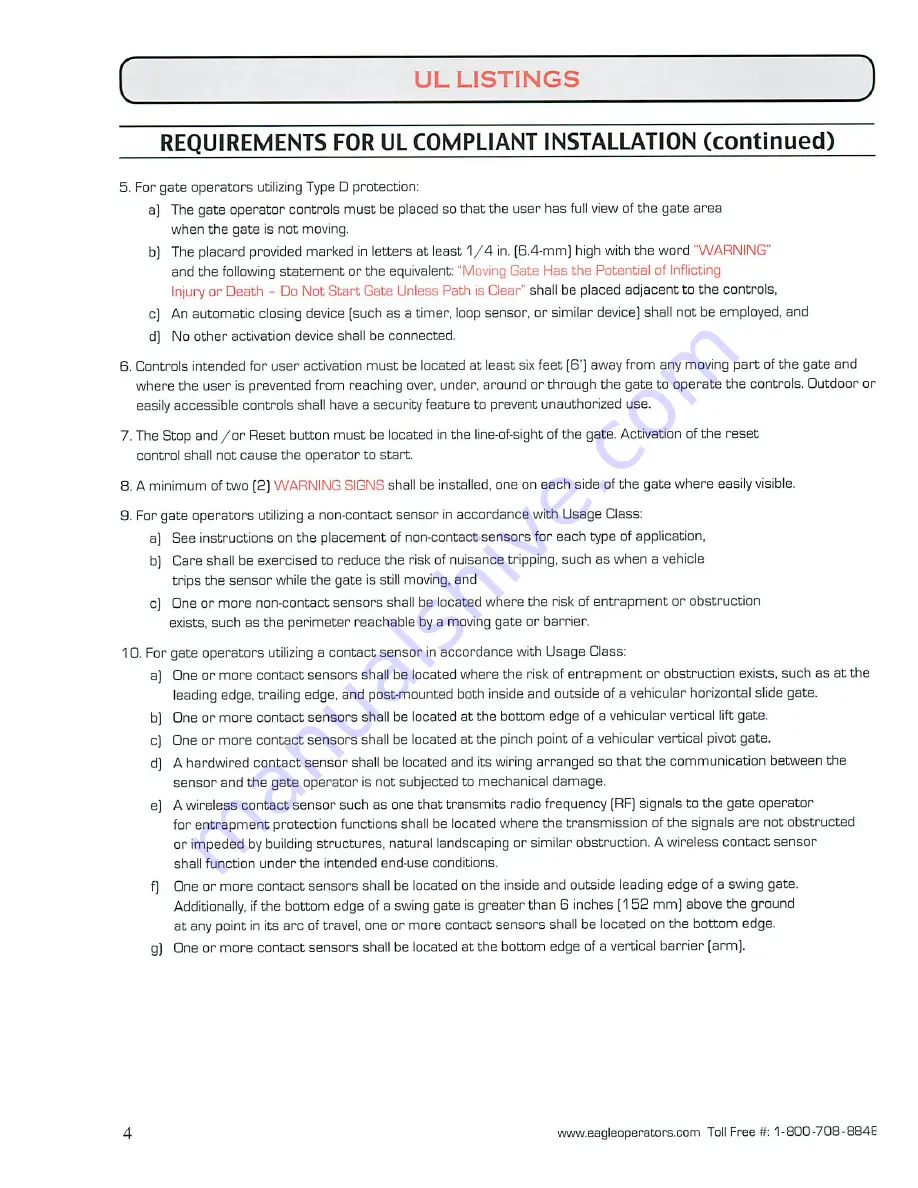 Eagle Access Control Systems 1000 series Owner'S Manual Download Page 4