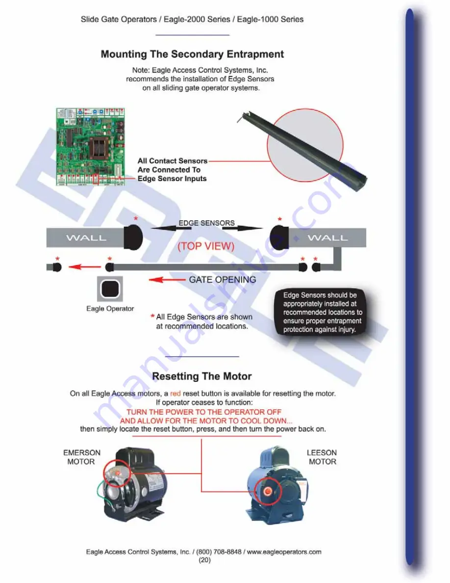 Eagle Access Control Systems Eagle-2000 series Installation Instructions Manual Download Page 20