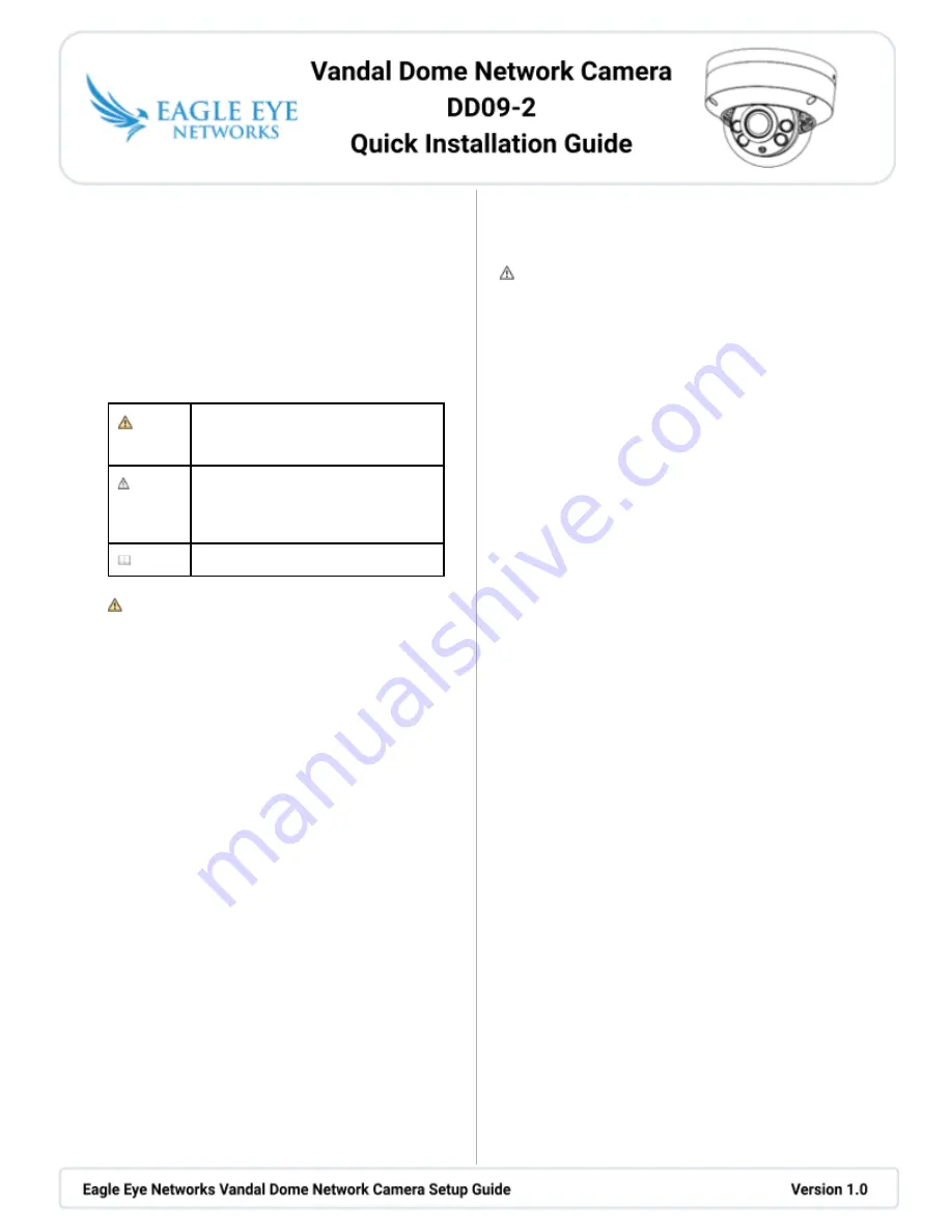 Eagle Eye Networks DD09-2 Quick Installation Manual Download Page 1