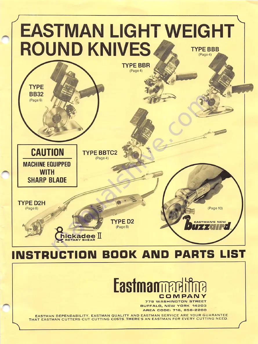 EASTMAN BBR Скачать руководство пользователя страница 1