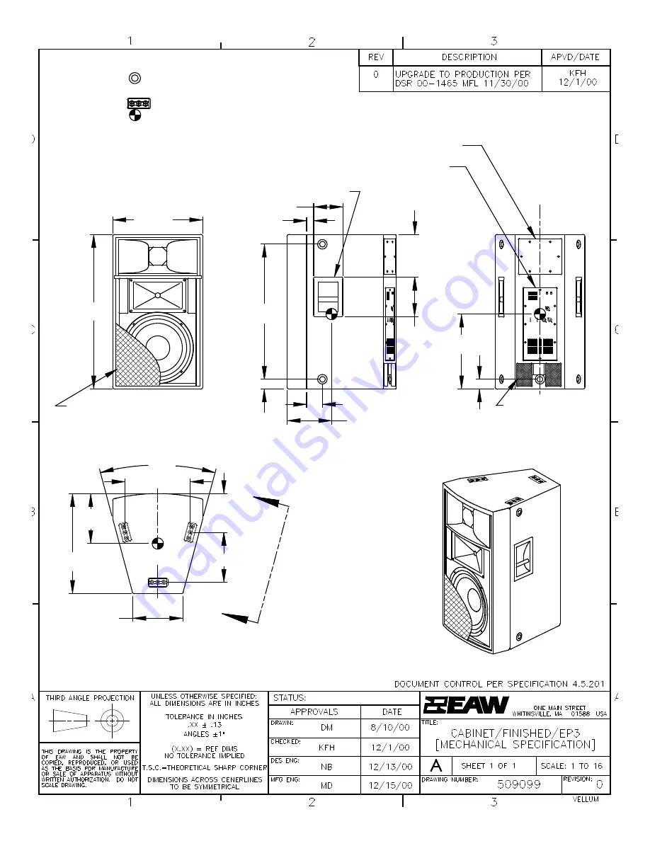 EAW EP3 Dimensions Download Page 1