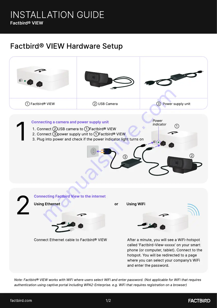 FACTBIRD VIEW Installation Manual Download Page 1