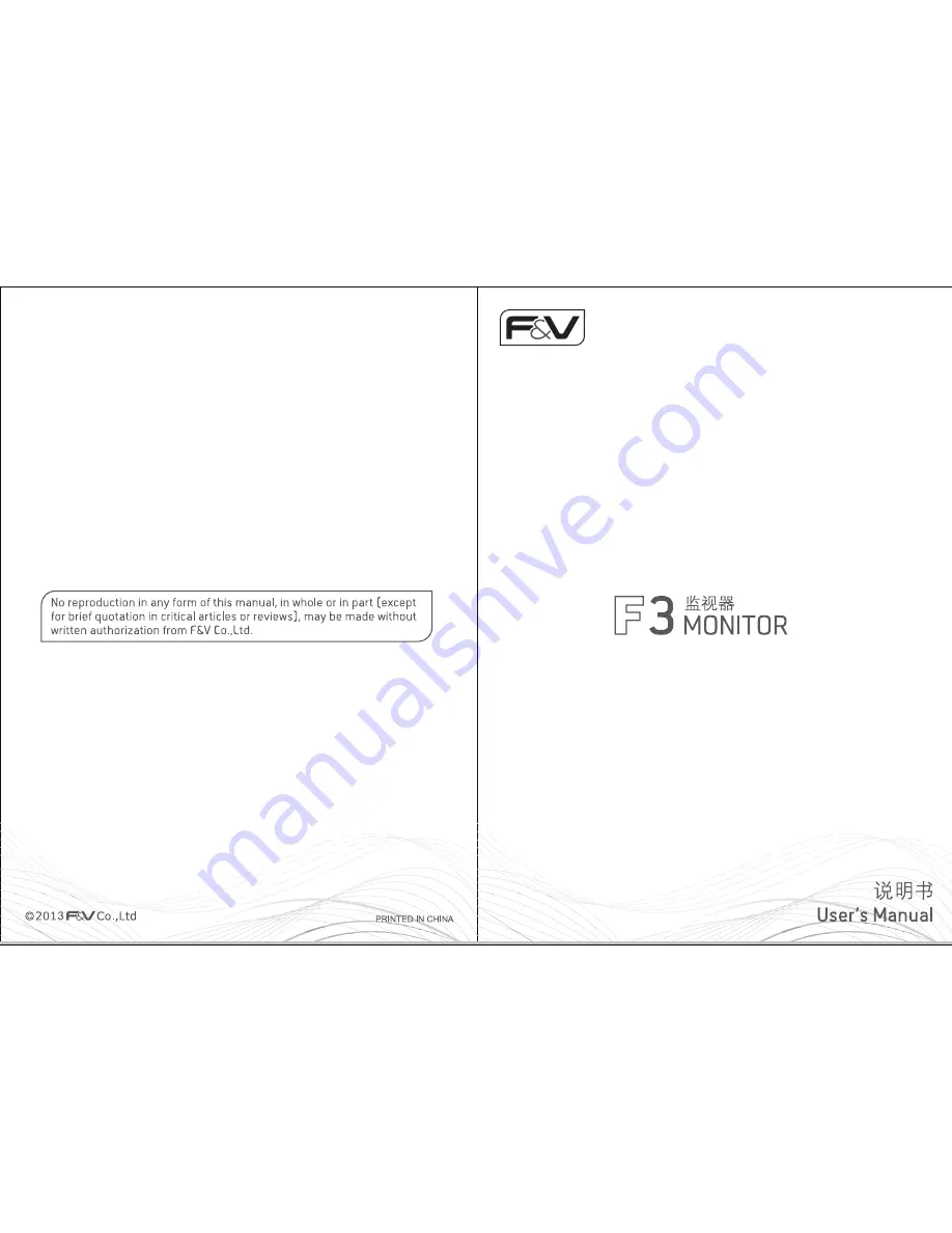 F&V F3 Manual Download Page 1