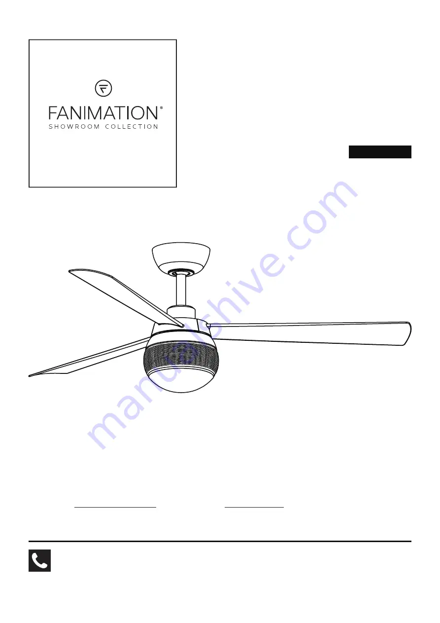 Fanimation SNOWROOM PAGET FP6837BSMW Скачать руководство пользователя страница 1