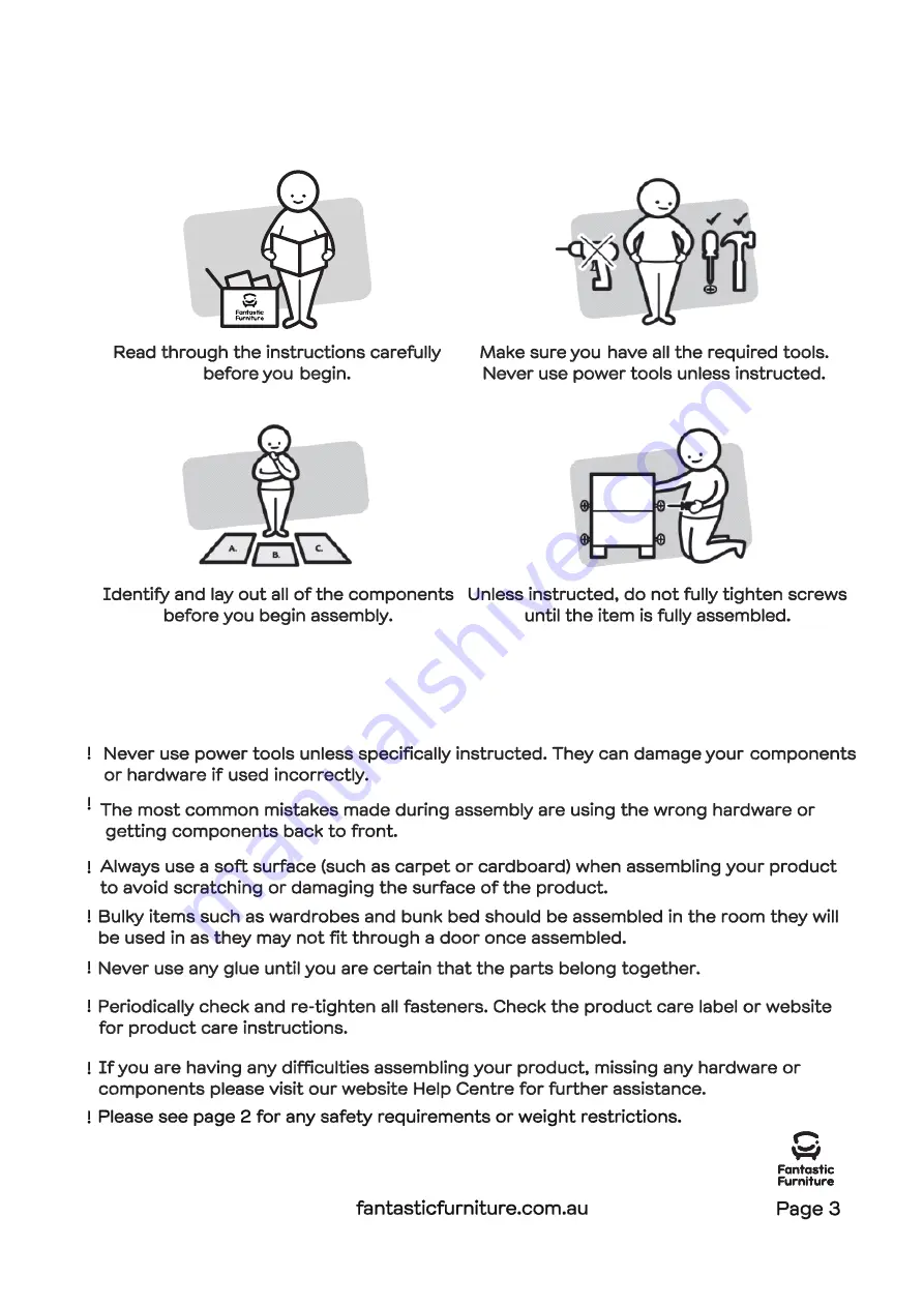 fantastic furniture Arcadia Assembly Instructions Manual Download Page 3