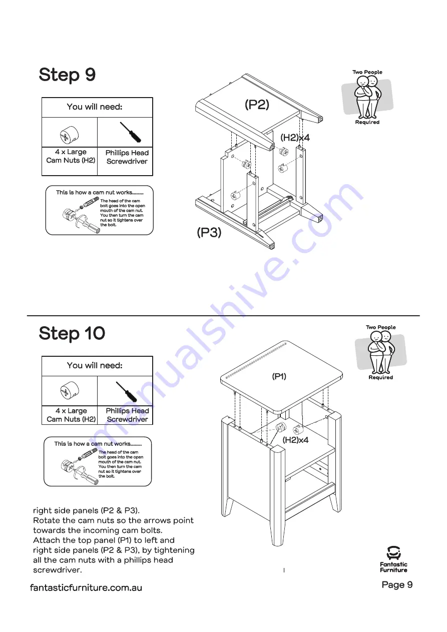 fantastic furniture Arcadia Assembly Instructions Manual Download Page 9