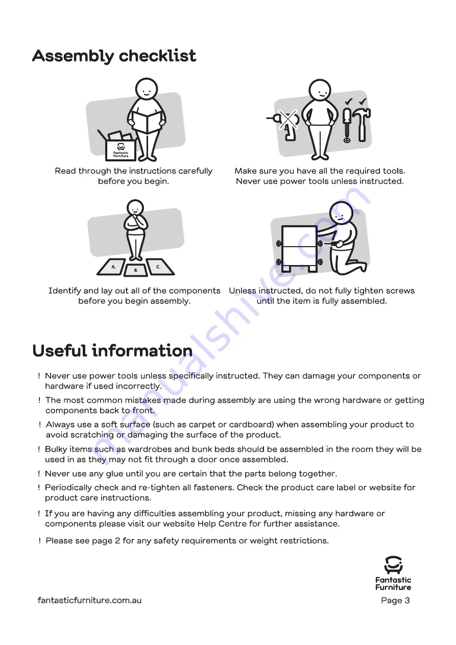 fantastic furniture STAFFORD Assembly Instructions Manual Download Page 3