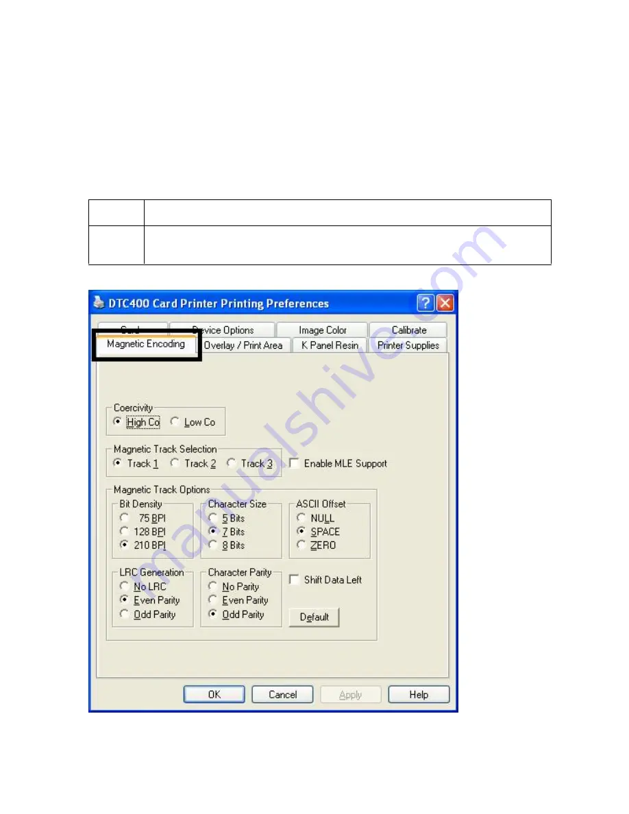 Fargo FARGO DTC 400 User Manual Download Page 217