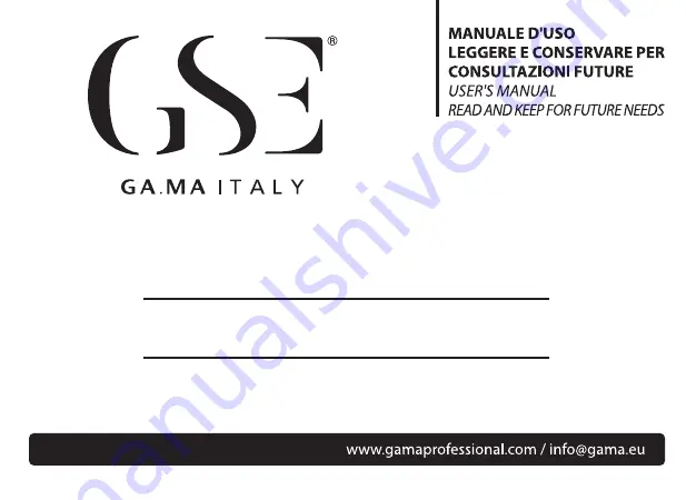 Ga.Ma G-STYLE DUO User Manual Download Page 1