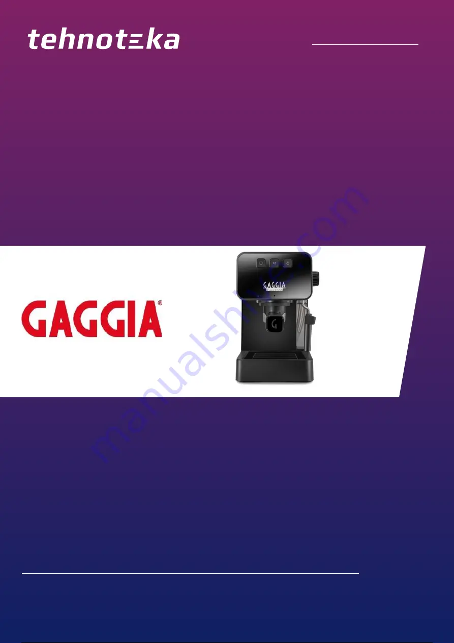 Gaggia Milano ESPRESSO EVOLUTION EG2115 User Manual Download Page 1