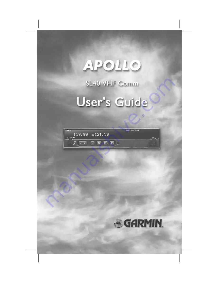 Garmin Apollo SL40 User Manual Download Page 1