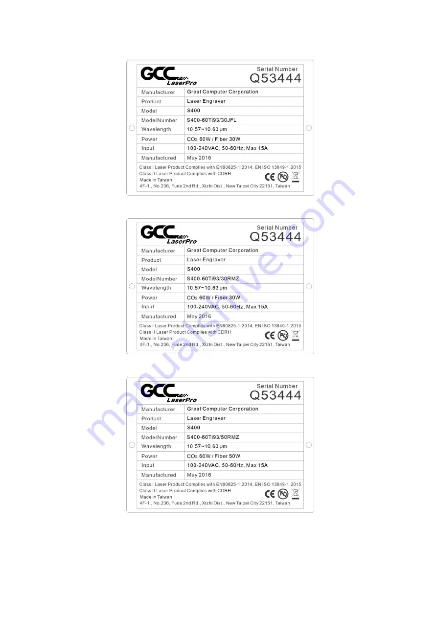 GCC Technologies LaserPro S400 User Manual Download Page 19