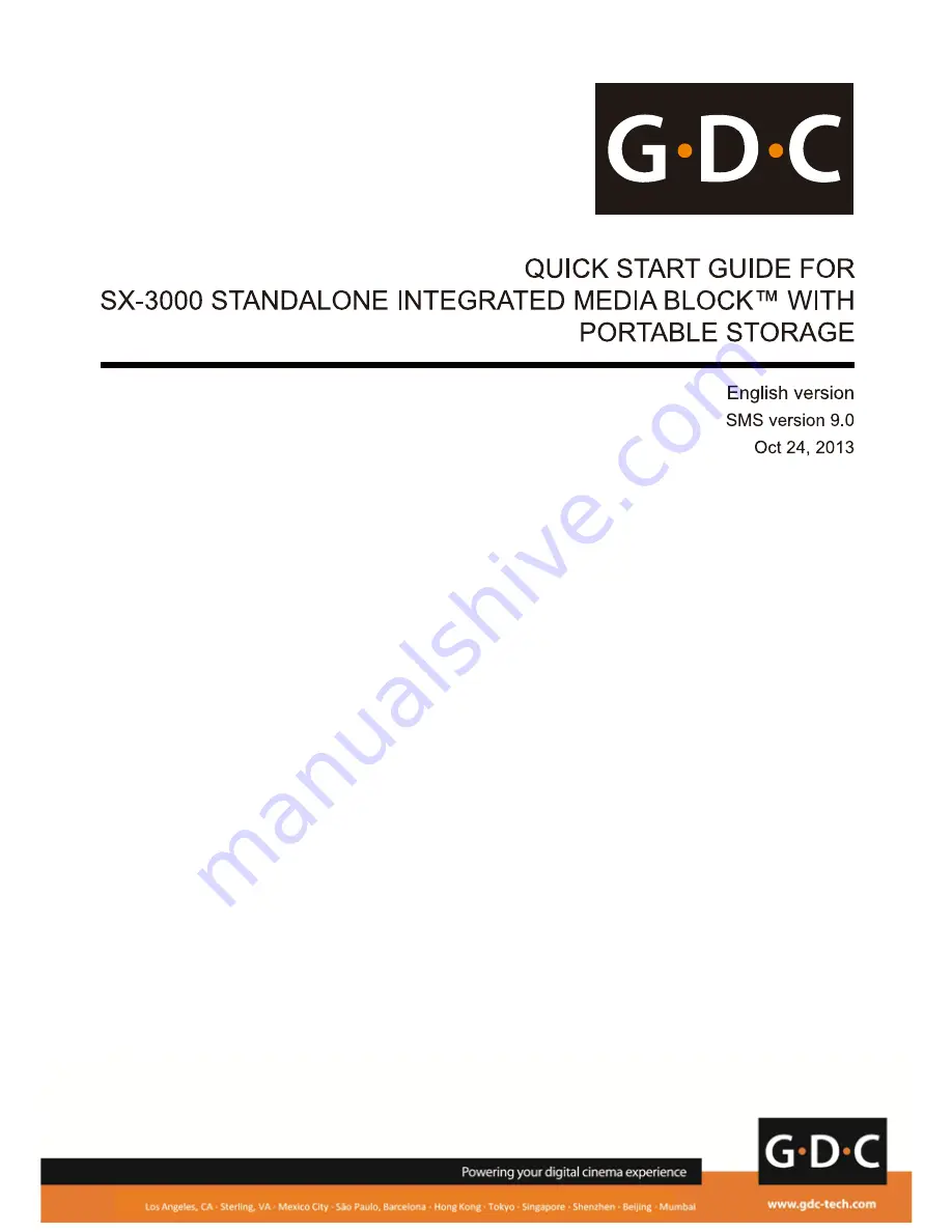 GDC SX-3000 Quick Start Manual Download Page 1