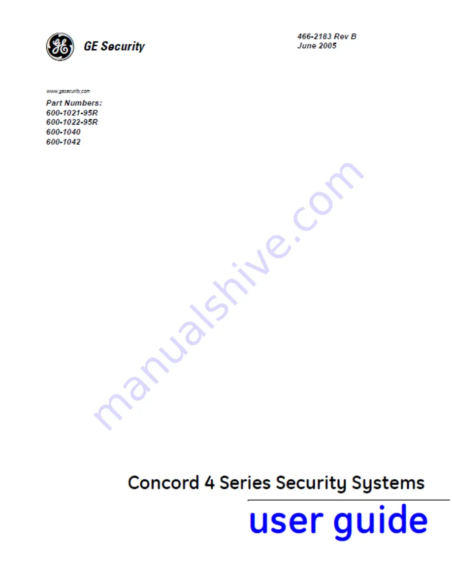 GE 600-1021-95R User Manual Download Page 1