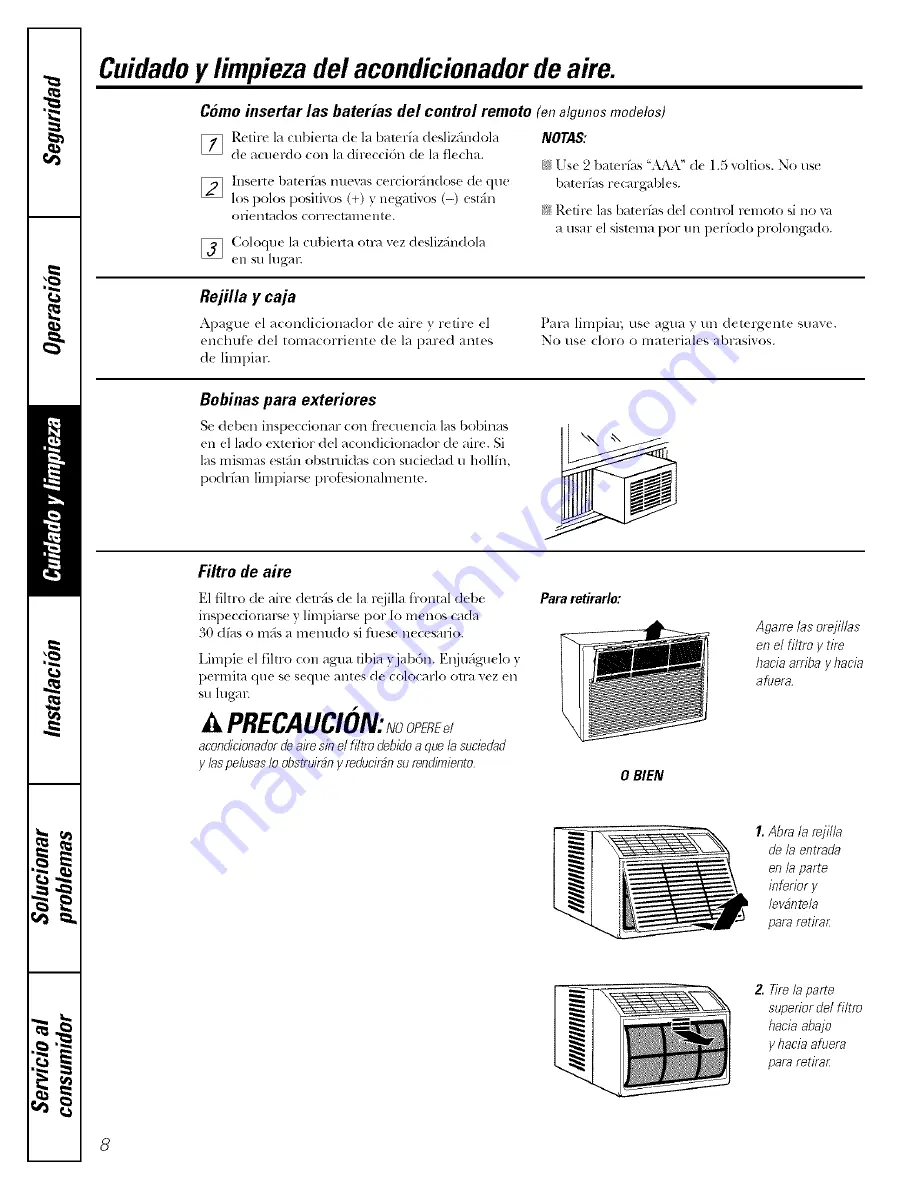 GE ASH06LL - 6000 BTU Air Conditioner Owner'S Manual & Installation Instructions Download Page 24