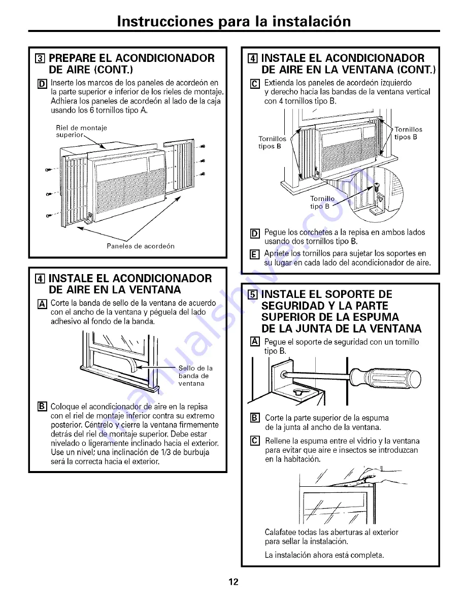 GE ASH06LL - 6000 BTU Air Conditioner Owner'S Manual & Installation Instructions Download Page 28