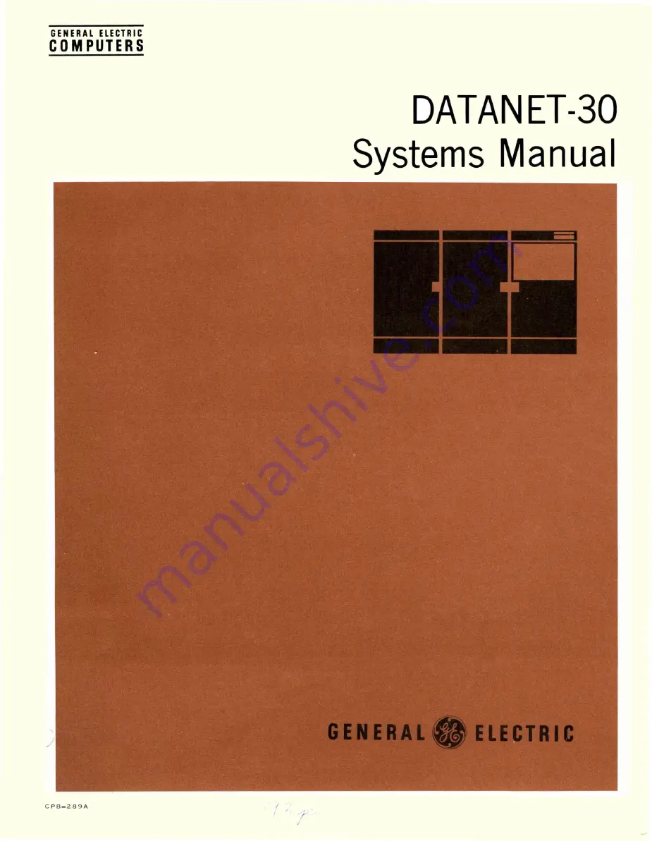 GE DATANET-30 System Manual Download Page 1