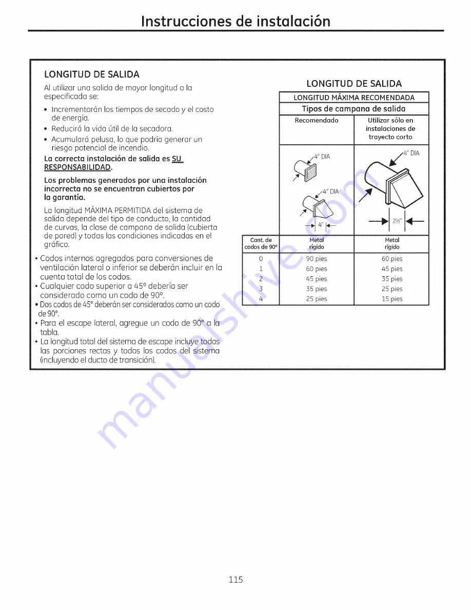 GE GFDR485 Owner'S Manual And Installation Instructions Download Page 115