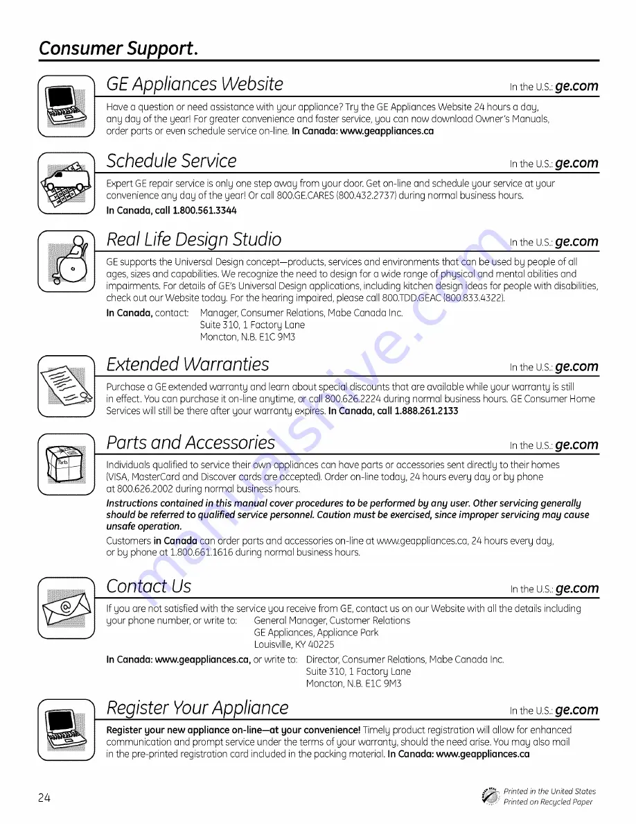 GE GLD8760NSS Owner'S Manual Download Page 24