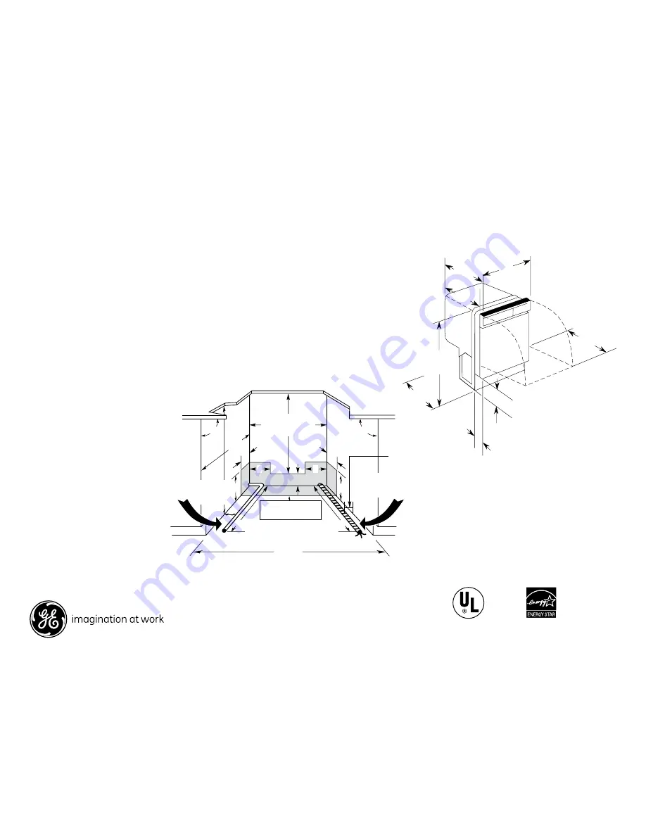 GE GSD4000DBB Dimensions And Installation Information Download Page 1