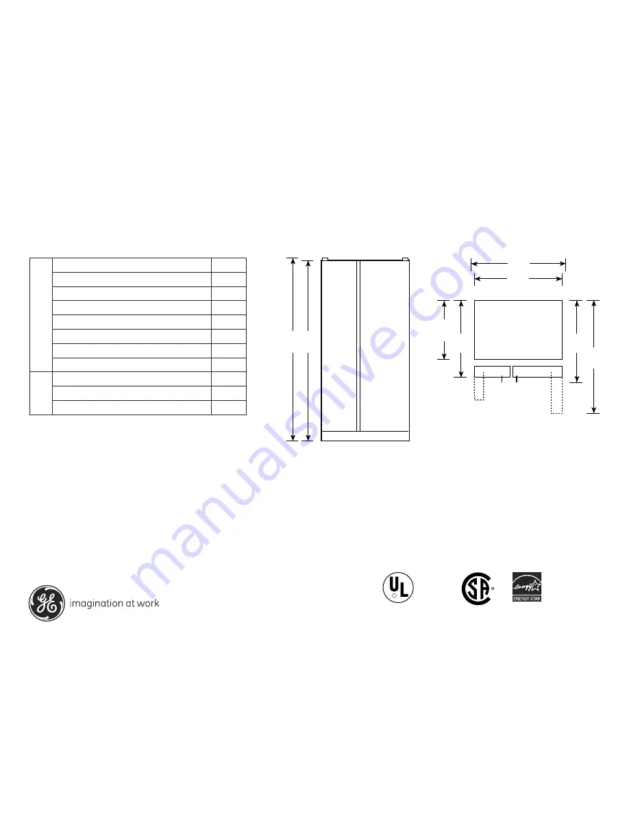 GE GSS23KGS Dimensions And Installation Information Download Page 1