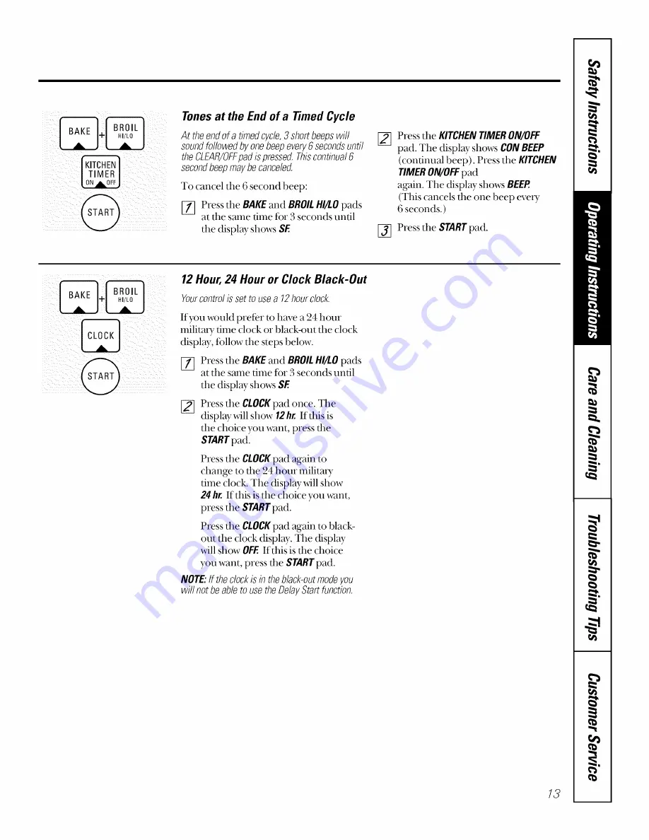 GE JSP26 Owner'S Manual Download Page 13