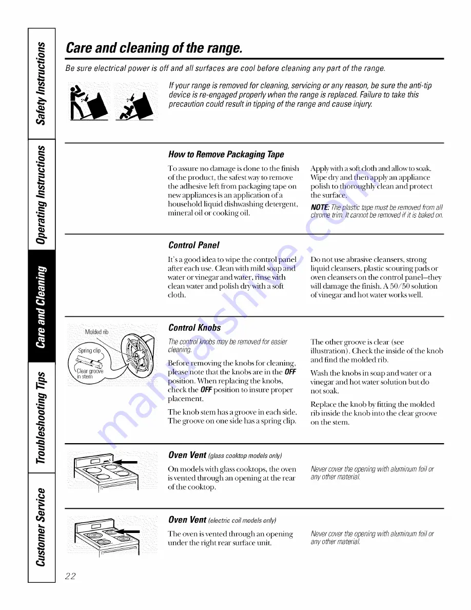 GE JSP26 Owner'S Manual Download Page 22