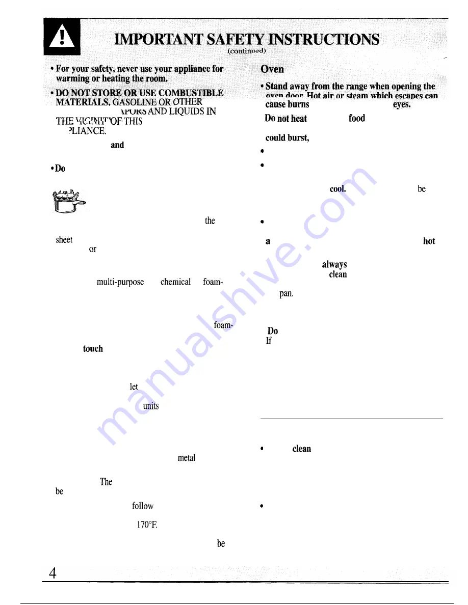 GE JSP26 Use And Care Manual Download Page 4