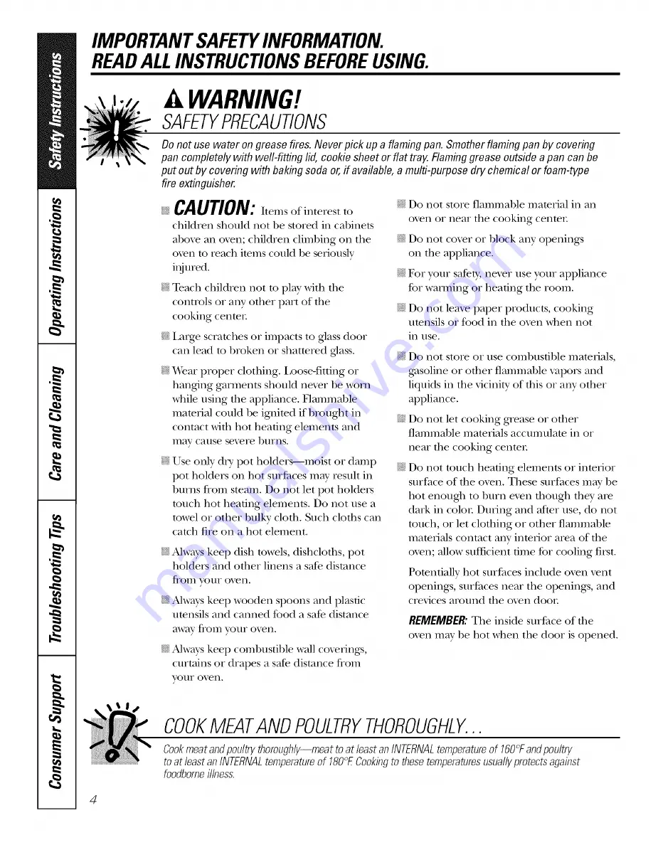 GE JTP86 Owner'S Manual Download Page 4