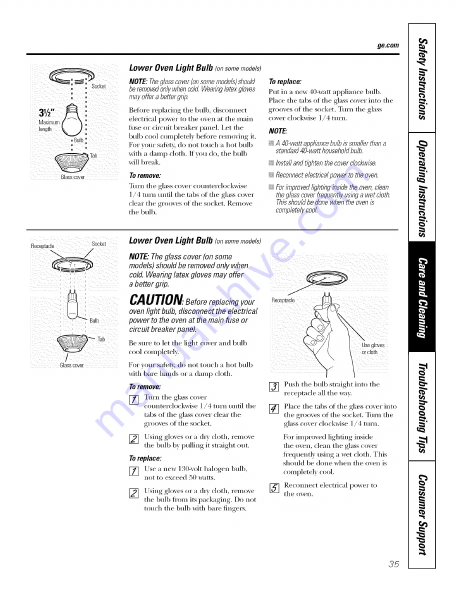 GE JTP86 Owner'S Manual Download Page 35