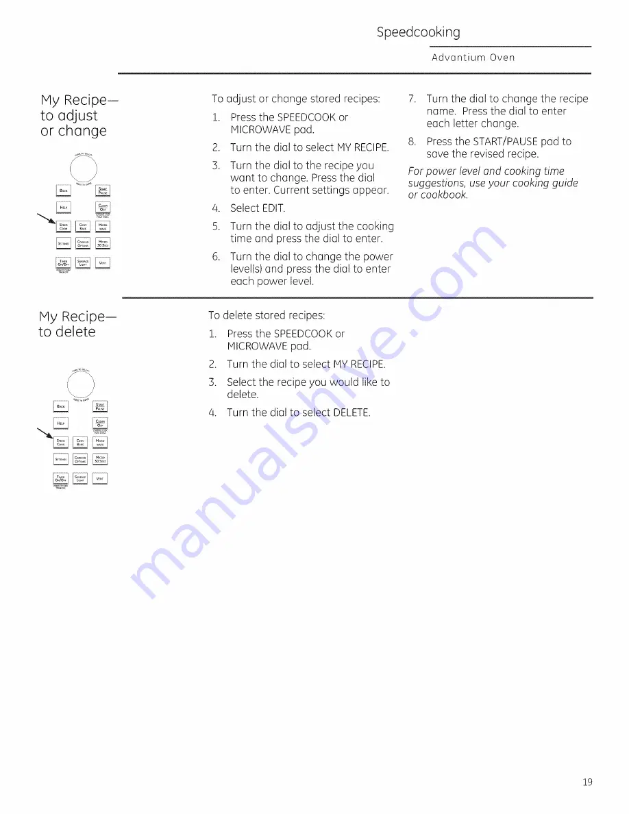 GE Profile Advantium PSA1200 Скачать руководство пользователя страница 19