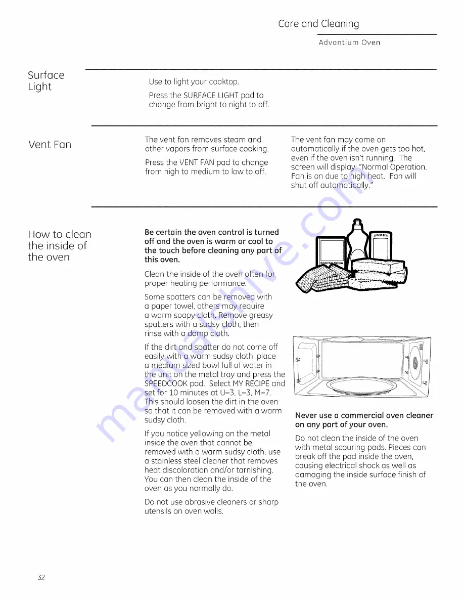 GE Profile Advantium PSA1200 Owner'S Manual Download Page 32