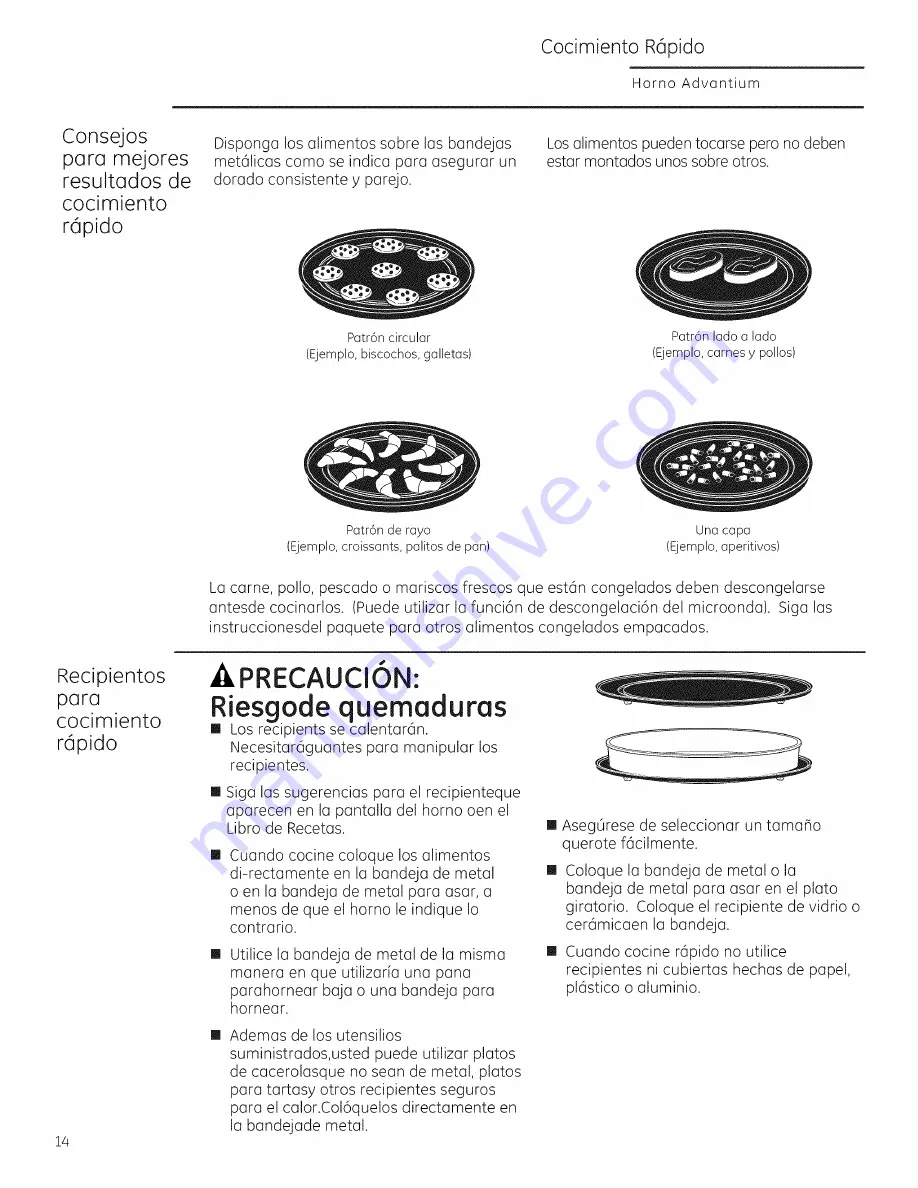 GE Profile Advantium PSA1200 Owner'S Manual Download Page 54