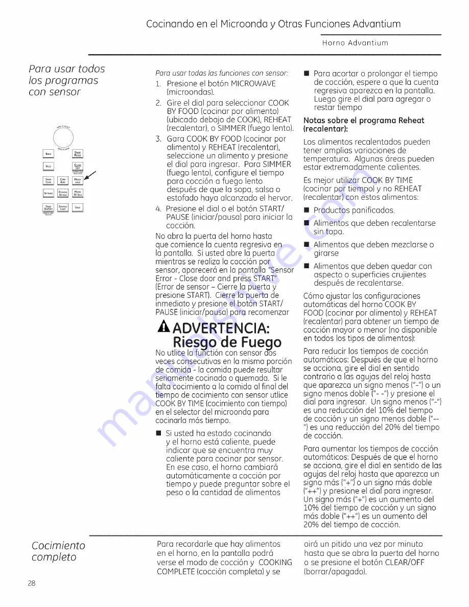 GE Profile Advantium PSA1200 Owner'S Manual Download Page 68