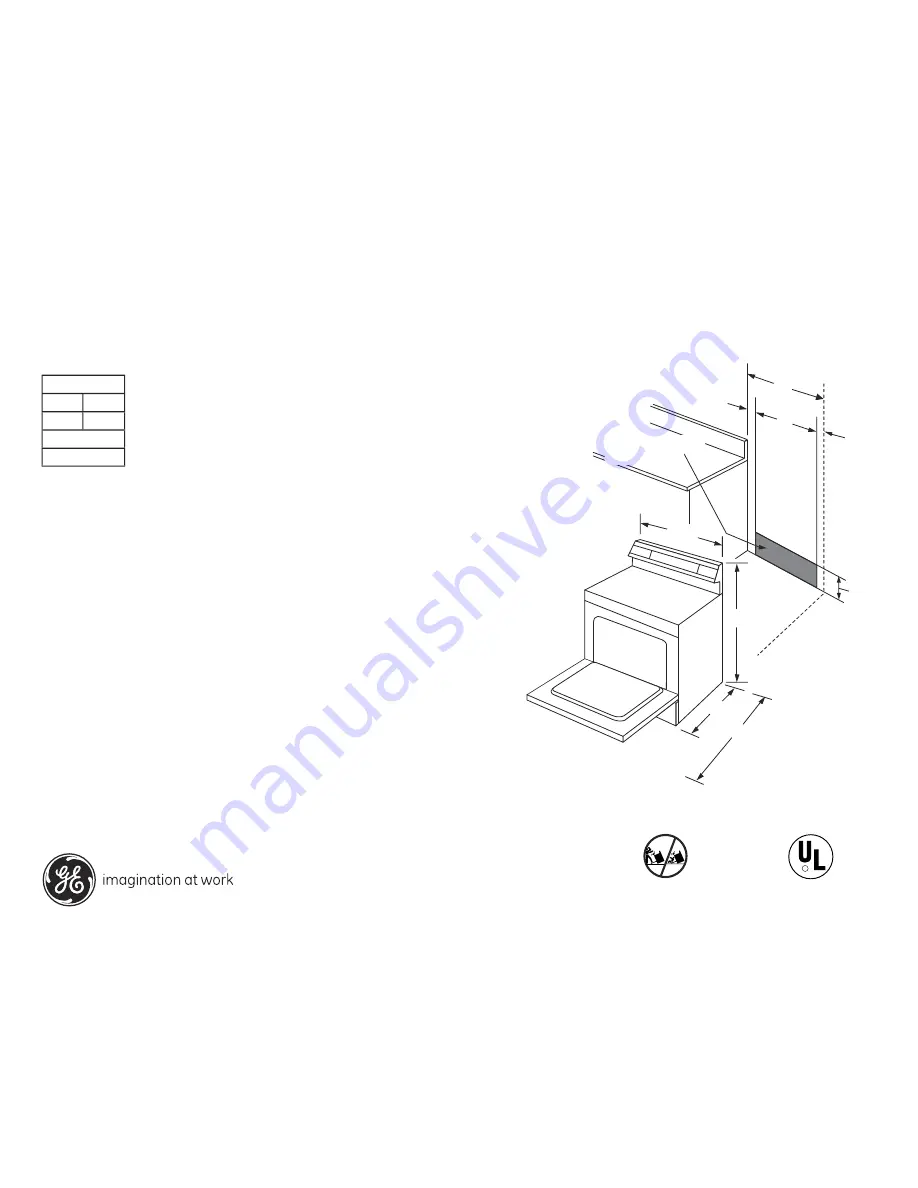 GE Profile JB910 Dimensions And Installation Information Download Page 1