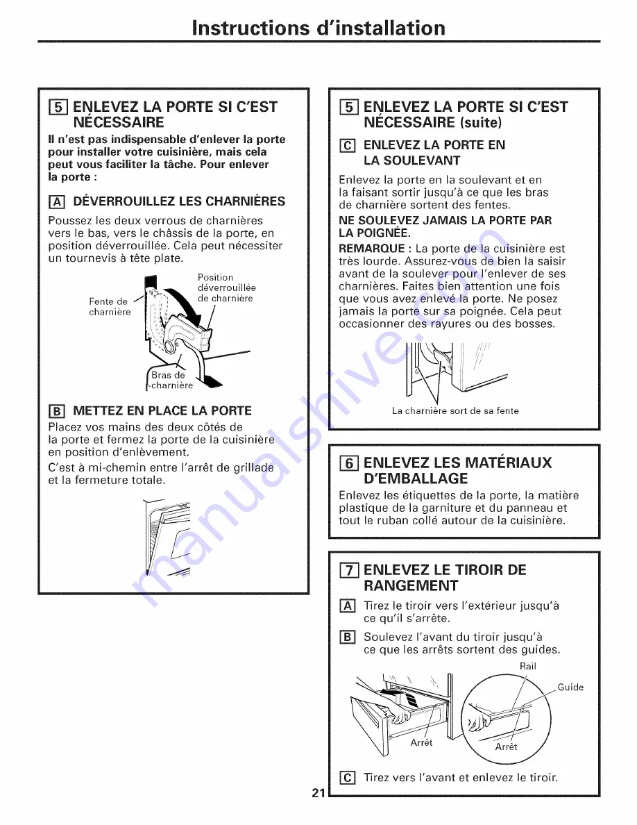 GE Profile P2S975 Installation Instructions Manual Download Page 21