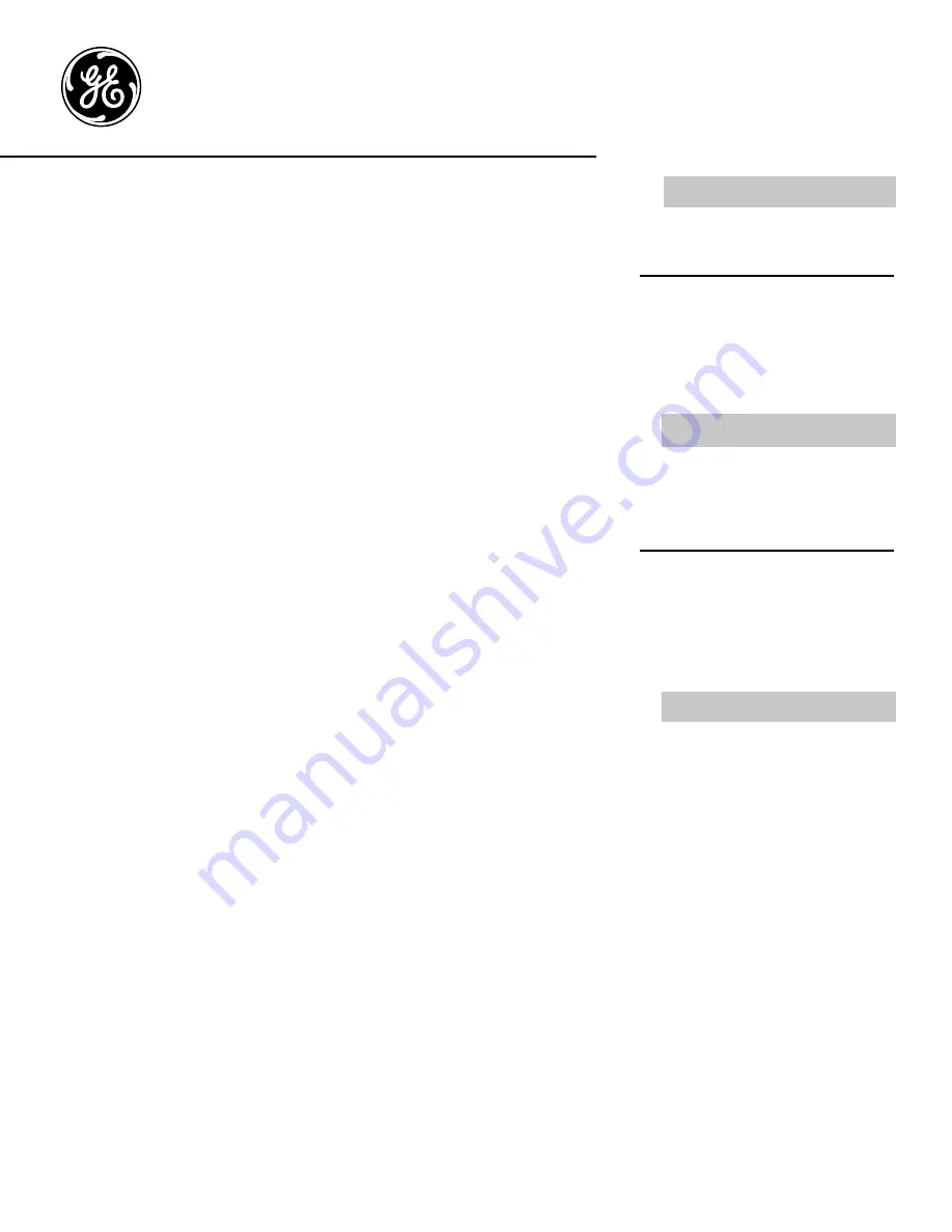 GE Profile PT920DR Owner'S Manual Download Page 1