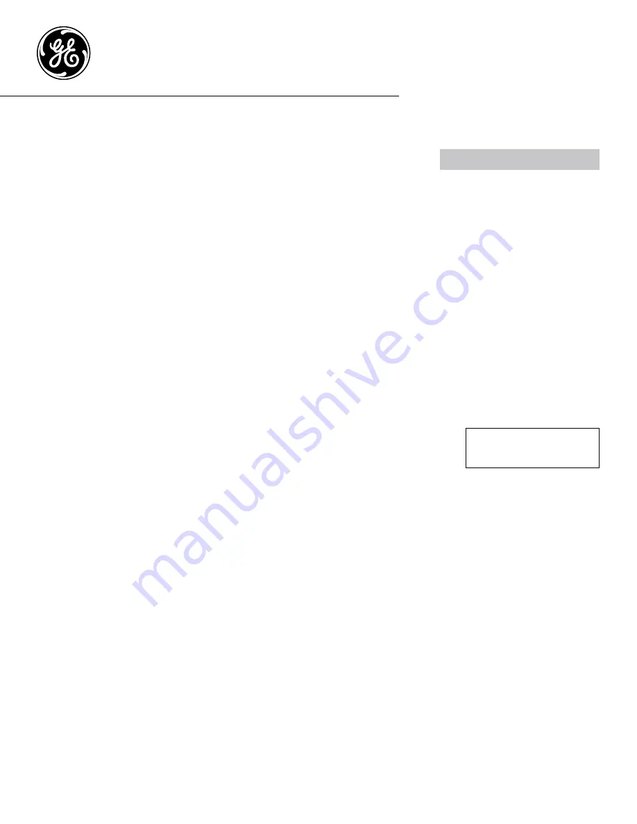 GE Profile PT970SRSS User Manual Download Page 1