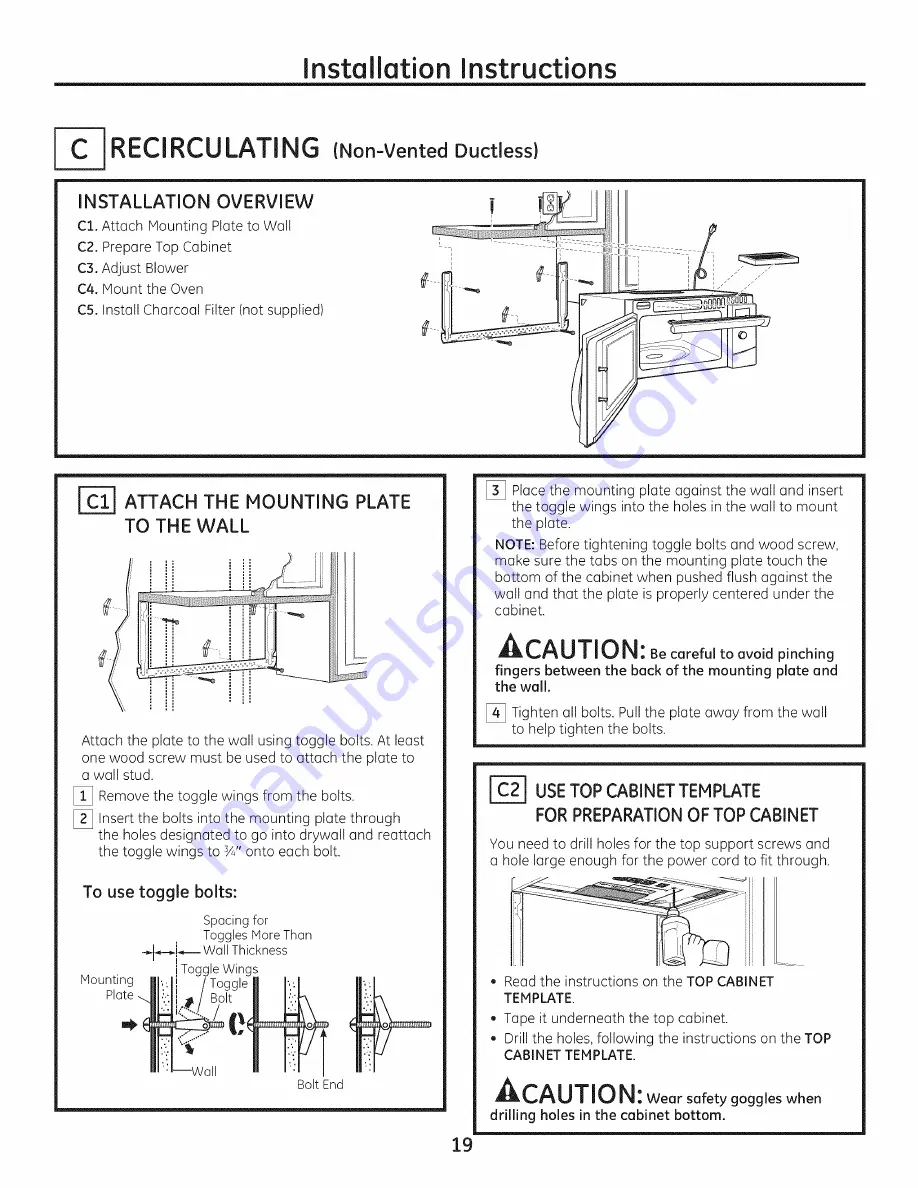 GE Profile PVM1790 Installation Instructions Manual Download Page 19