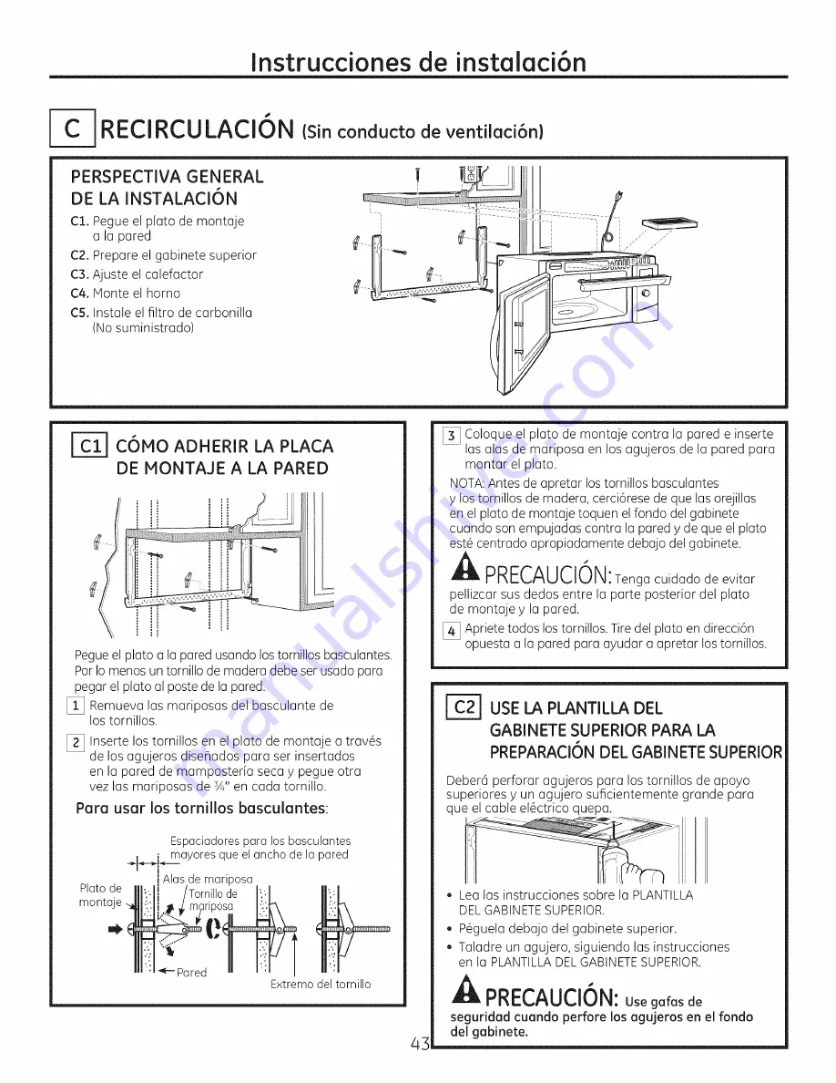 GE Profile PVM1790 Installation Instructions Manual Download Page 43