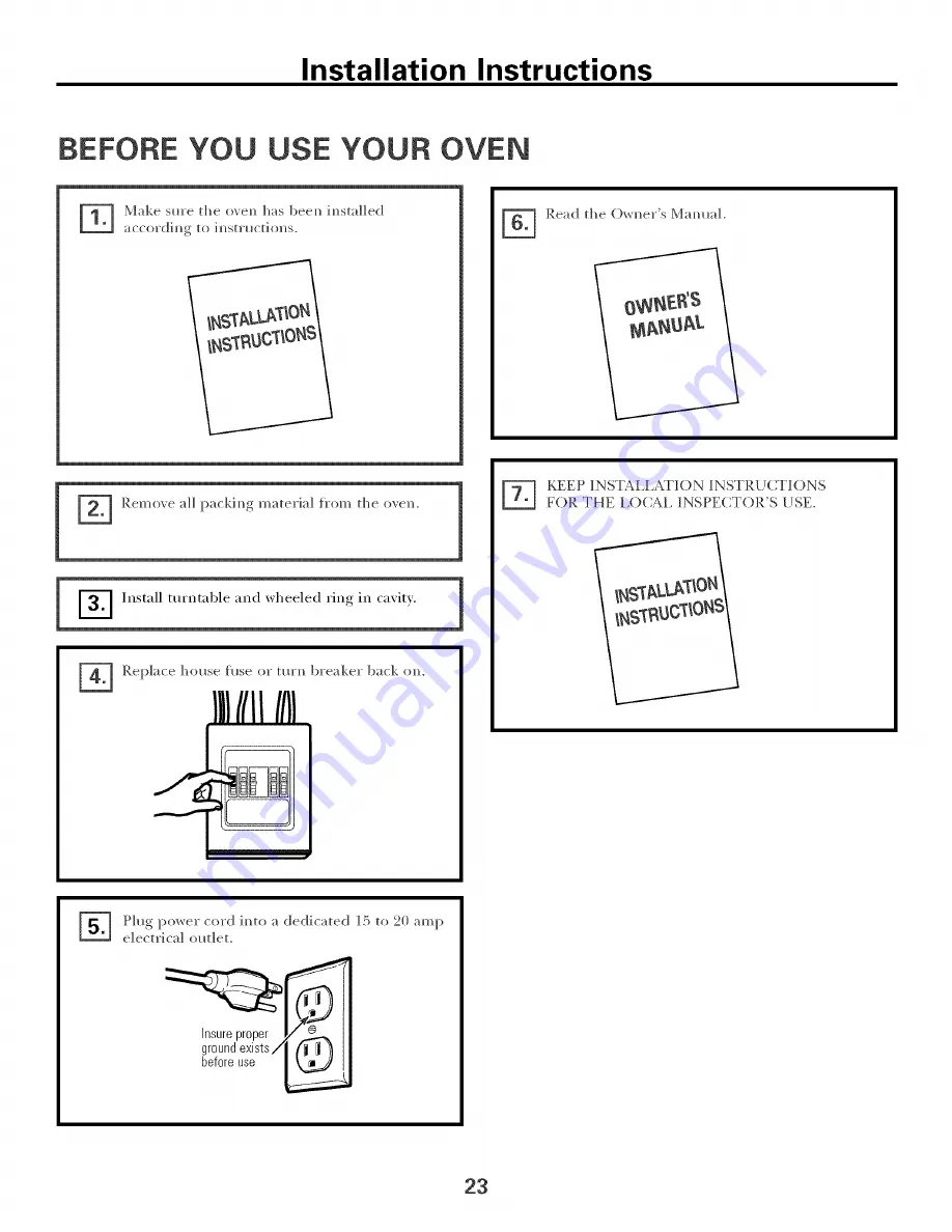 GE Profile Spacemaker JVM1490 Installation Instructions Manual Download Page 23